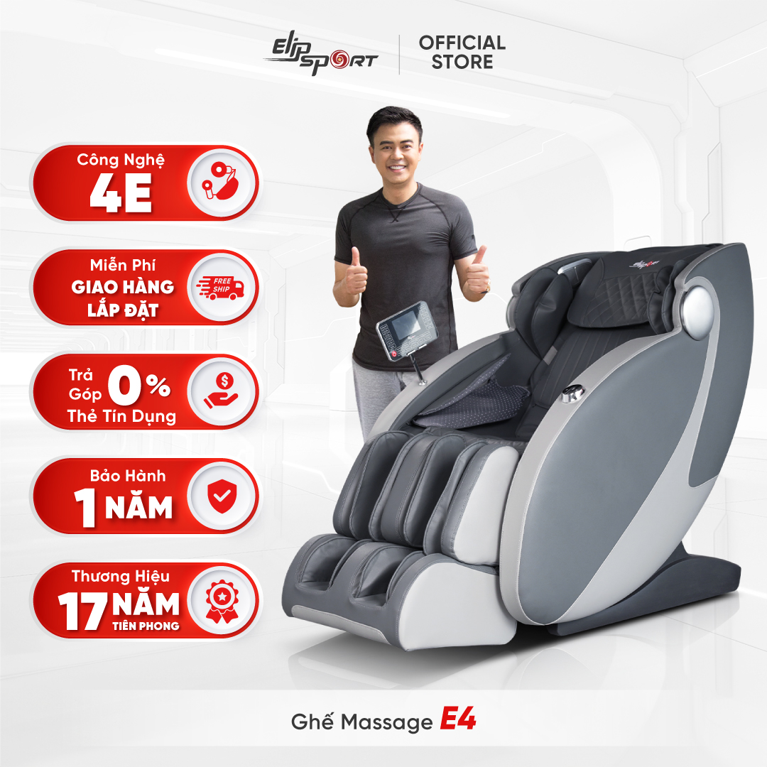 Ghế Massage ELIP E4 - Công nghệ massage 4E, Điều khiển giọng nói, Ấn huyệt gót chân