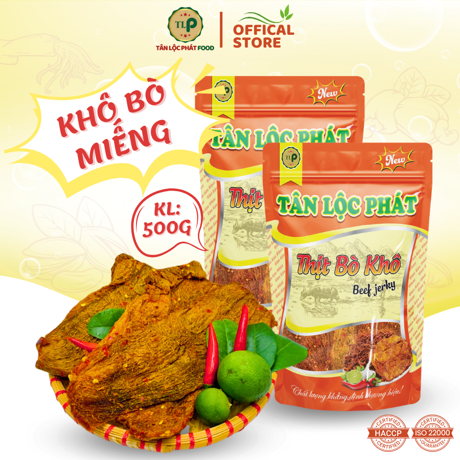 KHÔ BÒ MIẾNG TÂN LỘC PHÁT COMBO 2 BỊCH – MỖI BỊCH 250G