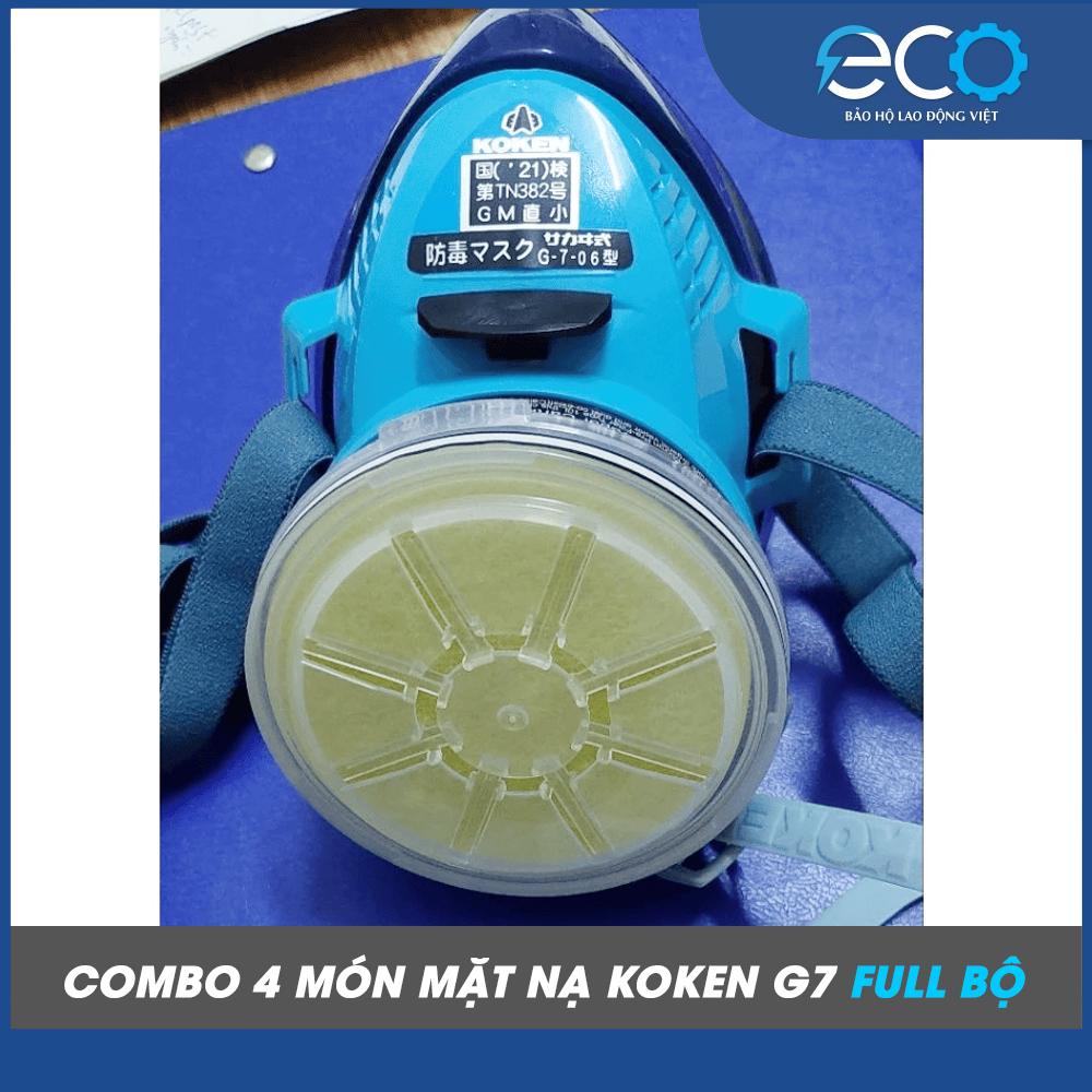 Bộ 4 món mặt nạ Koken G7 – Phun sơn, phun thuốc, chống bụi chuẩn Nhật Bản