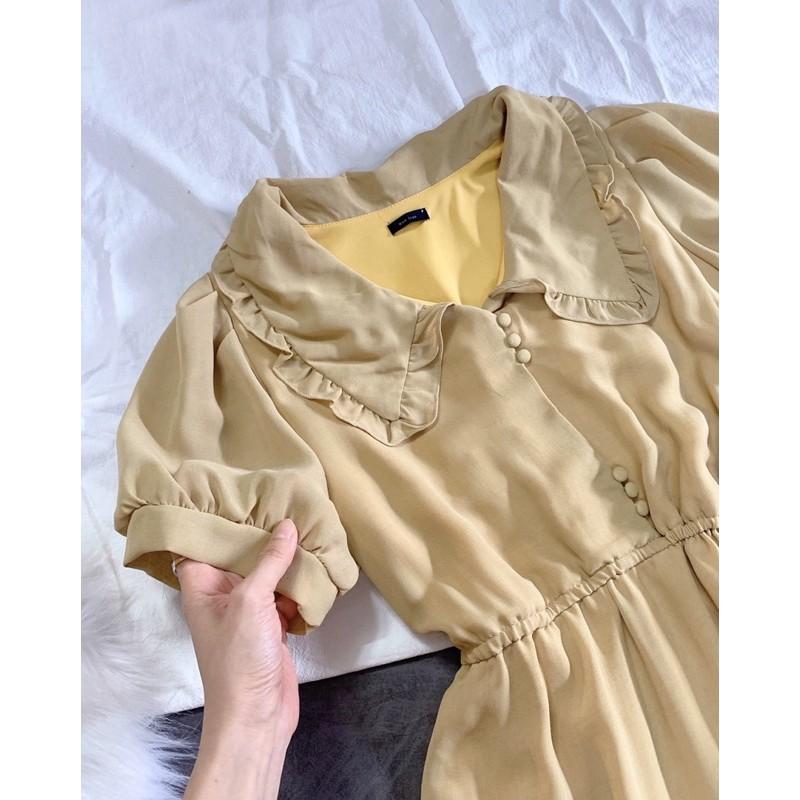 VÁY MIDI VÀNG CỔ SEN