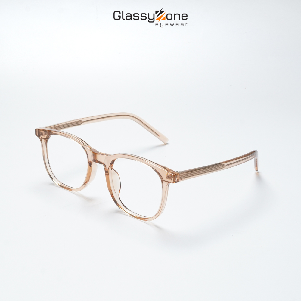 Gọng kính cận, Mắt kính giả cận nhựa dẻo Form Tròn Unisex Nam Nữ Hazel - GlassyZone
