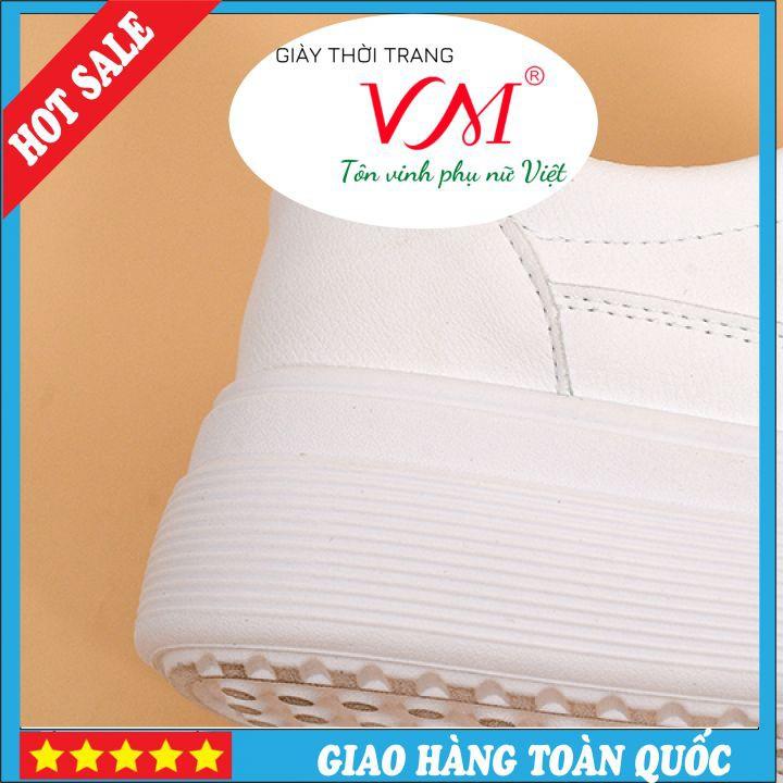 Giày Thể Thao Nữ, chiều cao 3CM, Da Thật Êm Ái, Bền Chắc Và Thời Trang - TT.P14106_TRẮNG