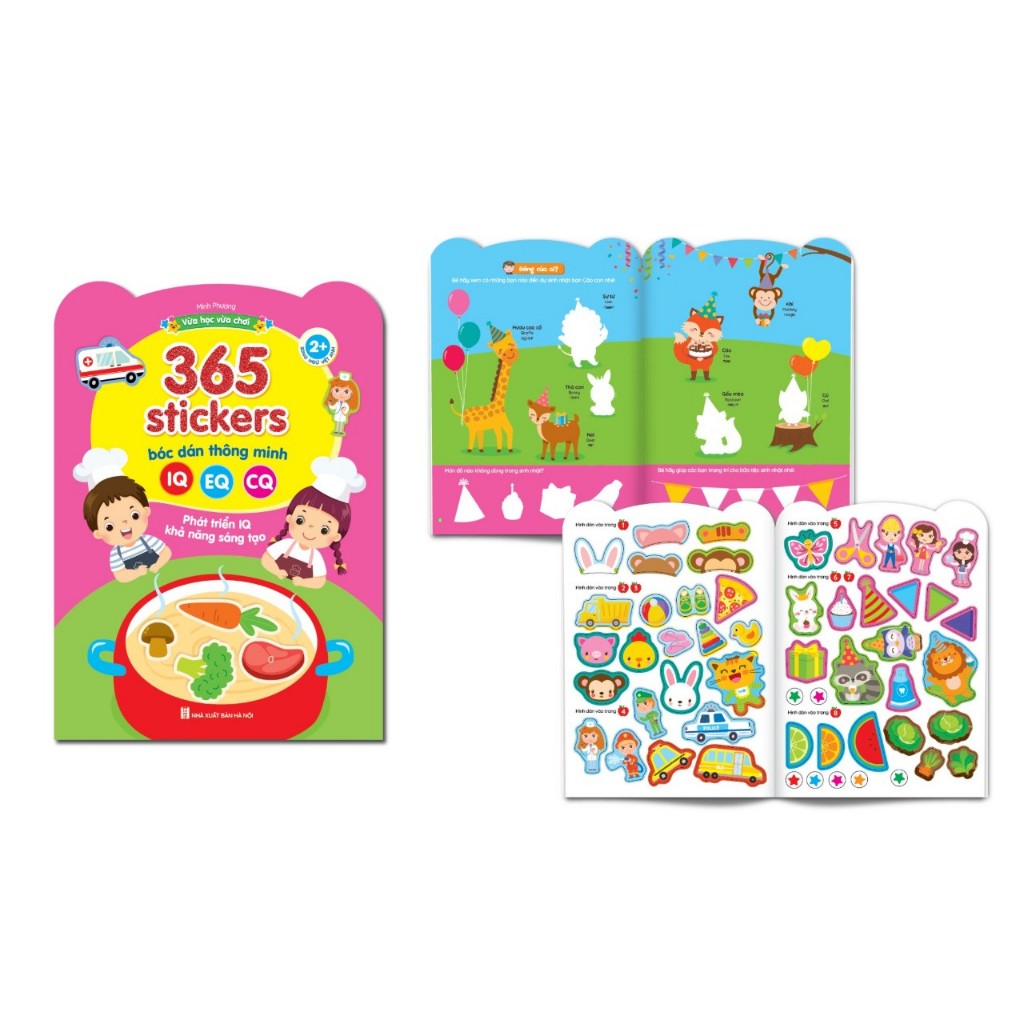Sách - 365 Sticker Bóc Dán Thông Minh Giúp Bé Phát Triển IQ, EQ, CQ