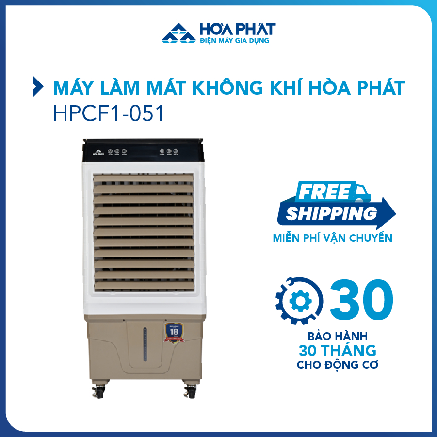 Máy làm mát không khí Hòa Phát HPCF1-051 - Tiết kiệm điện năng - Phạm vi lên tới 40m2 - Bảo hành 24 tháng cho động cơ - Hàng chính hãng