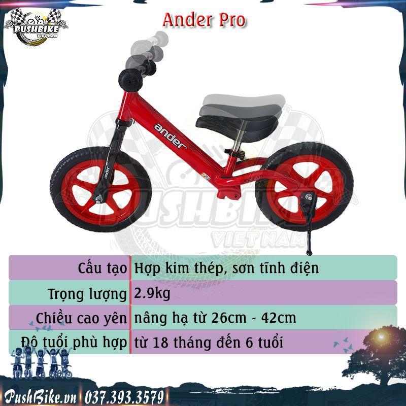 Xe cân bằng cho bé từ 1.5 đến 6 tuổi Ander Pro - Hợp kim thép, sơn tĩnh điện, nặng 2.9kg