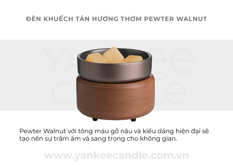 Máy khuếch tán hương thơm 2 trong 1 - Pewter Walnut