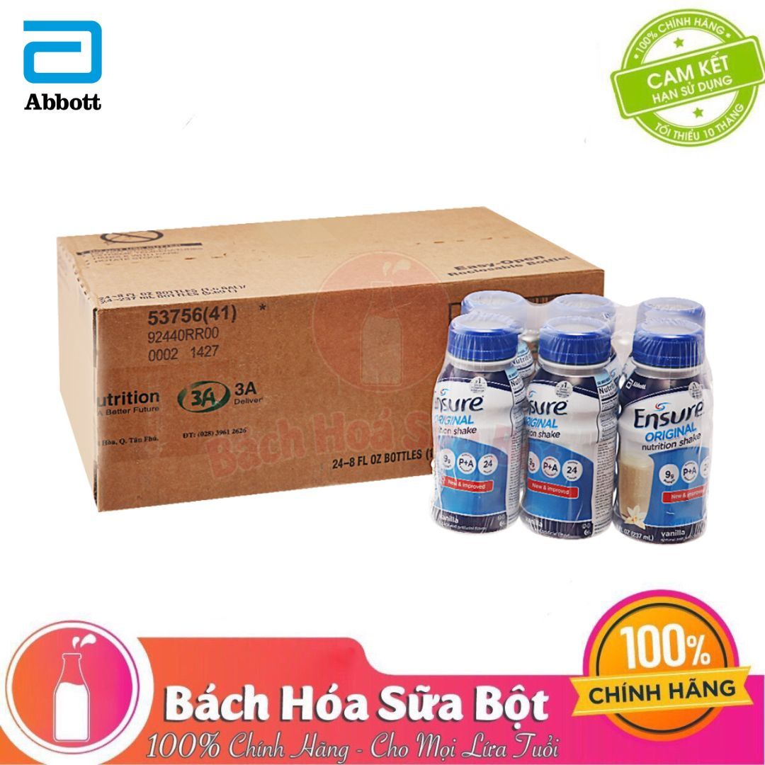 Thùng 24 chai sữa pha sẵn Ensure Original Vanilla 237ml