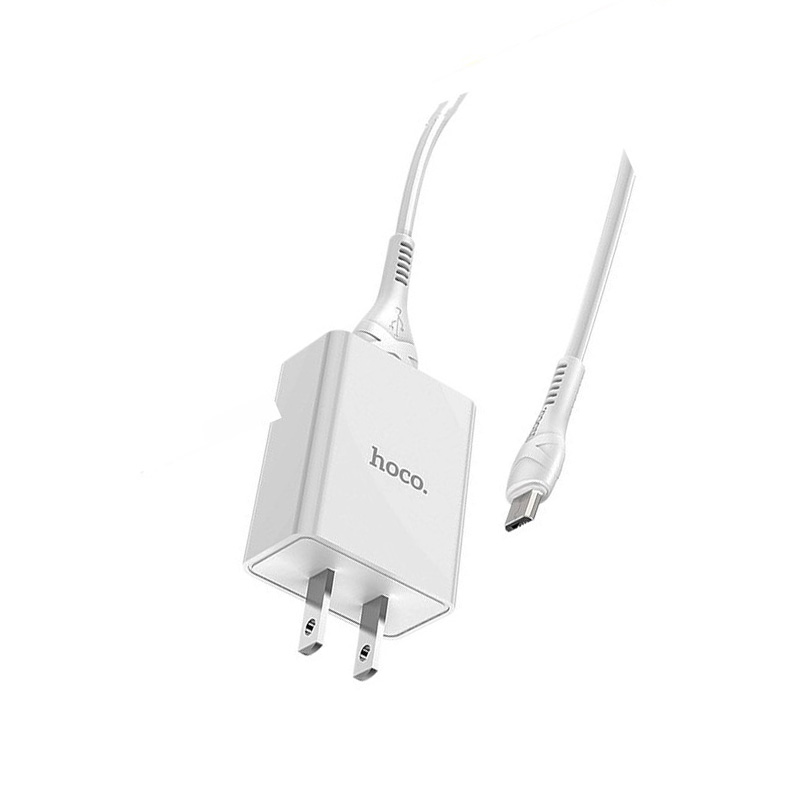 Bộ sạc Hoco Micro USB 3.4A chất liệu PC cho Android (Trắng)- Hàng chính hãng