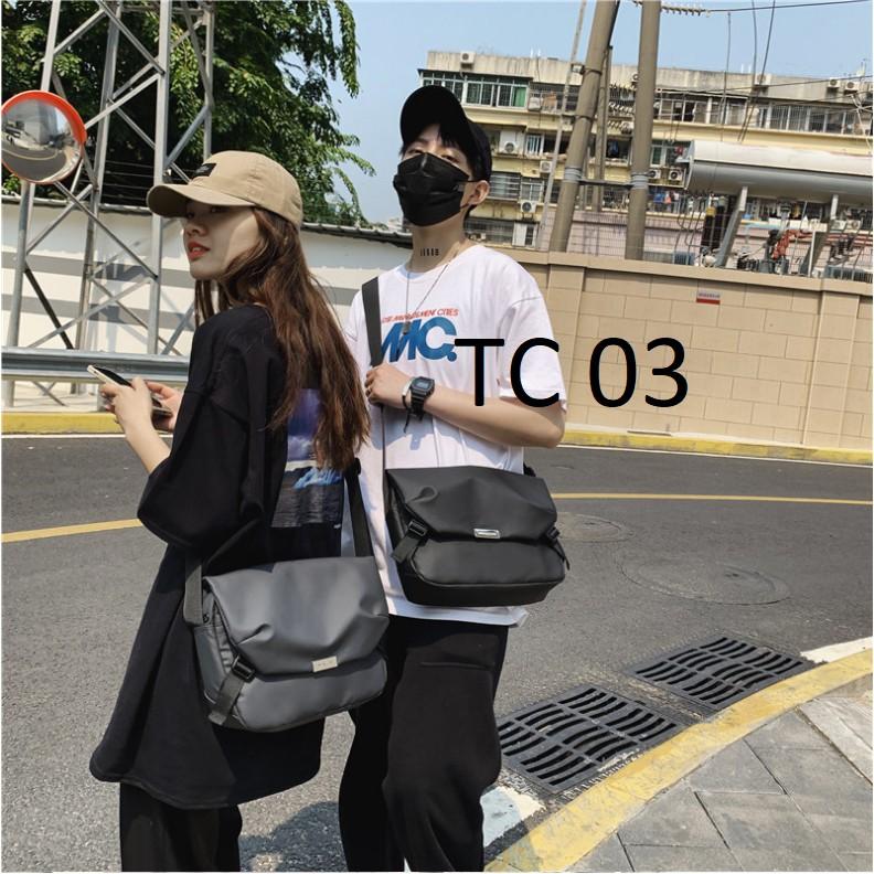 Túi đeo chéo nam nữ chất vải dày dặn cứng cáp TC03 nhiều ngăn tiện lợi