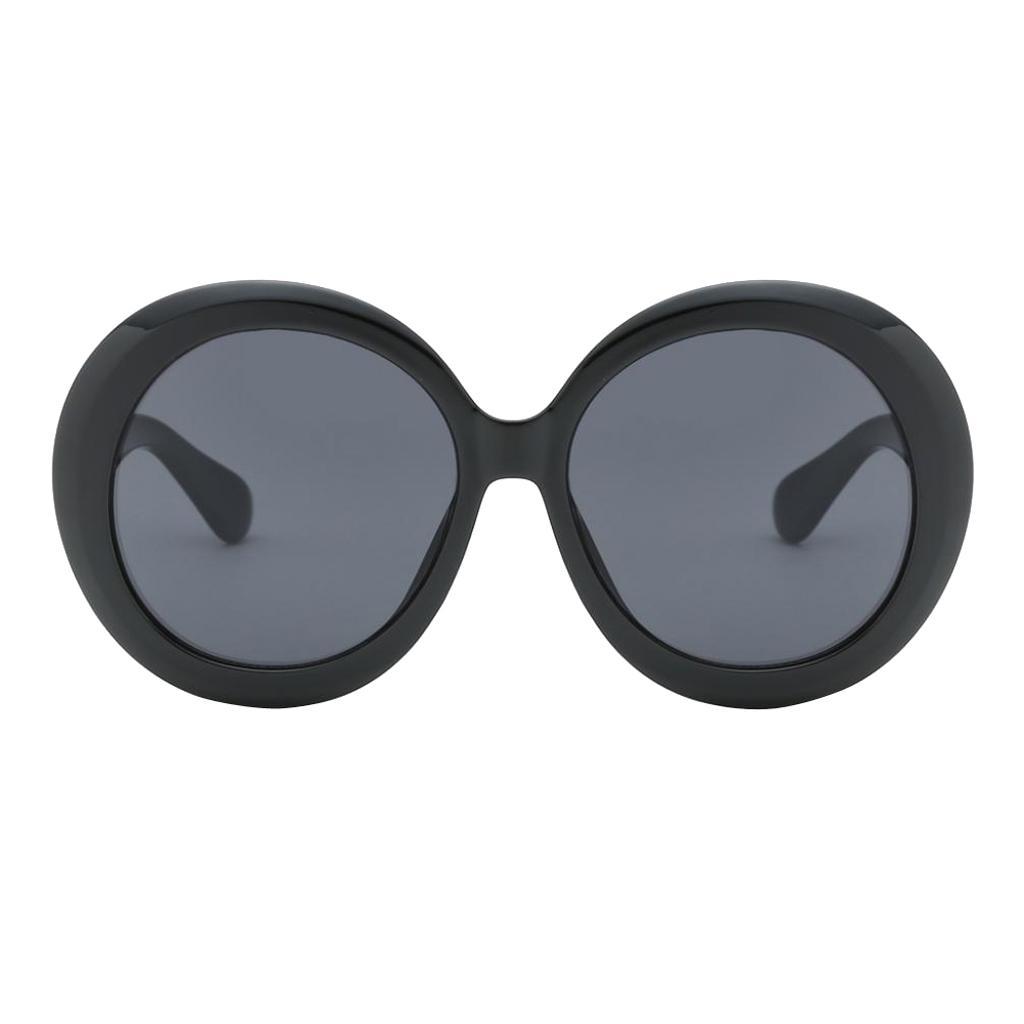 Hình ảnh Futuristic Oversize Round Sunglasses Black frame Gray lens