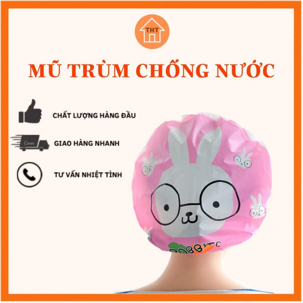 Mũ Trùm Đầu Khi Tắm, Mũ Trùm Tóc Chống Nước Họa Tiết Dễ Thương