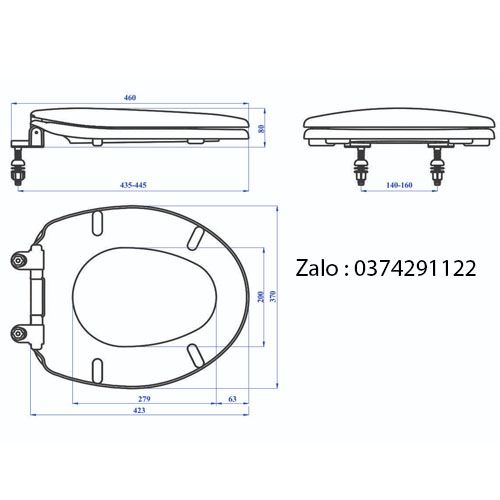 Nắp Bồn Cầu Đóng Êm Cho Bồn Inax Model 306,117,108 - Loại Dày Nặng Chống Ố,UV