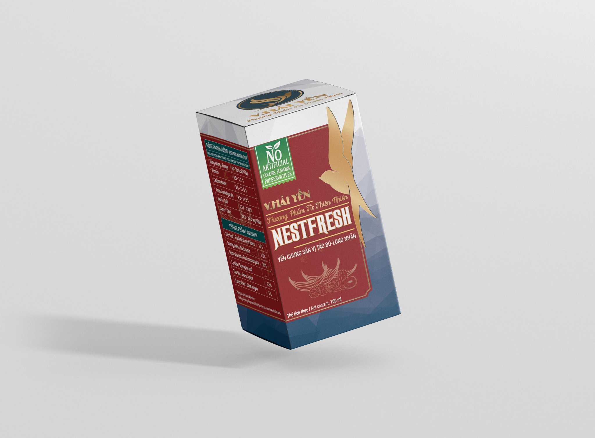 Combo 6 Hũ Yến Tươi Chưng Sẵn Nestfresh Vị Táo Đỏ - Long Nhãn 100ml