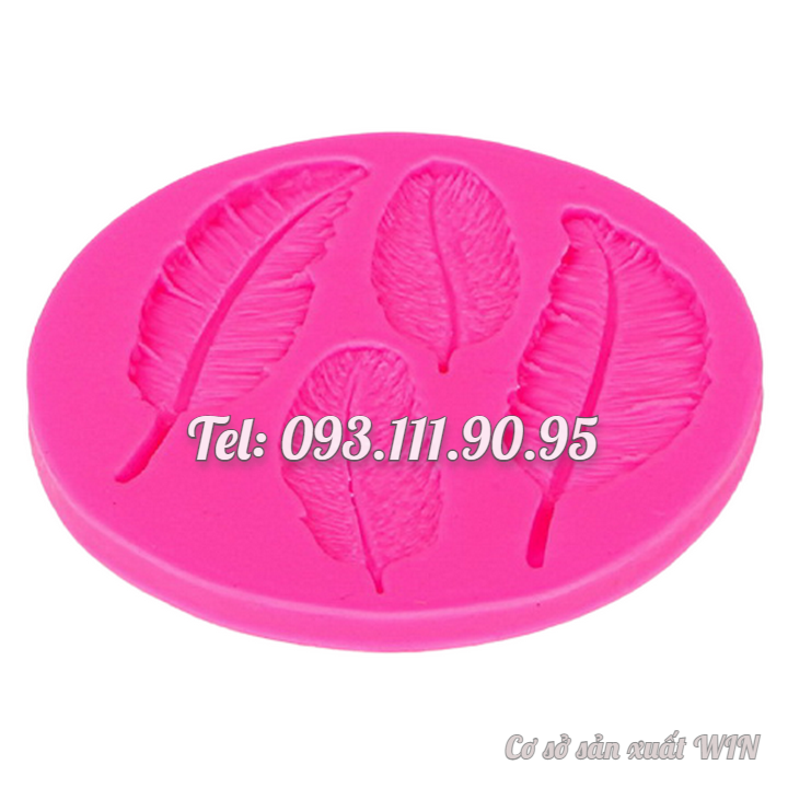 Khuôn rau câu silicon 4 chiếc lông vũ – Mã số 1696