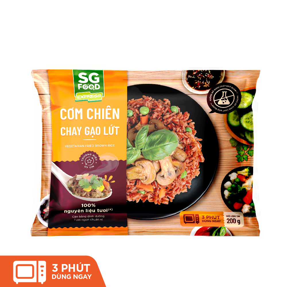 Combo 5 Gói Cơm Chiên Đủ Vị (Dương Châu, Hải Sản, Cá Mặn Gà Xé, Kim Chi, Gạo Lứt Chay) 200g