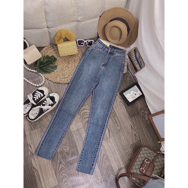 QUẦN JEANS TRƠN LƯNG CAO