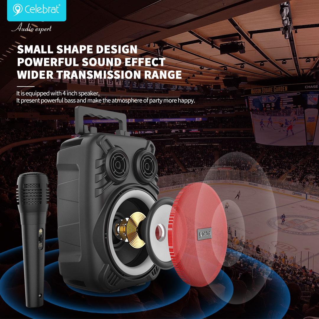 Đèn LED đầy màu sắc Loa Bluetooth Hộp âm thanh di động Hộp cắm trại tại nhà ngoài trời Âm thanh nổi Loa không dây có micrô Màu sắc: Đỏ