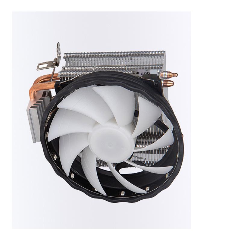 Khuyến mại tản nhiệt CPU máy tính đôi ống đồng im lặng quạt thủy lực 12 đèn LED quạt máy tính để bàn