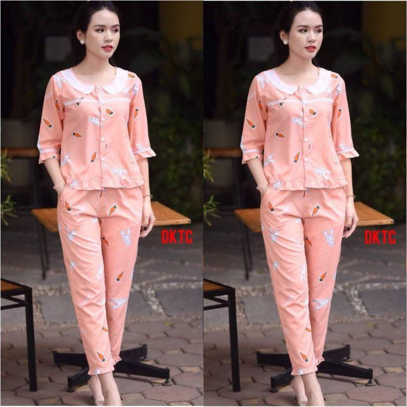 Quần áo mặc nhà cổ ren xinh
