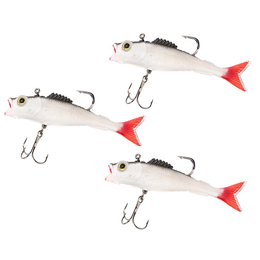 3pcs 9cm PVC Sinking Swimbaits Soft Lead Fishing Lures for Trout Bass Salmon Sea Fishing Tackle