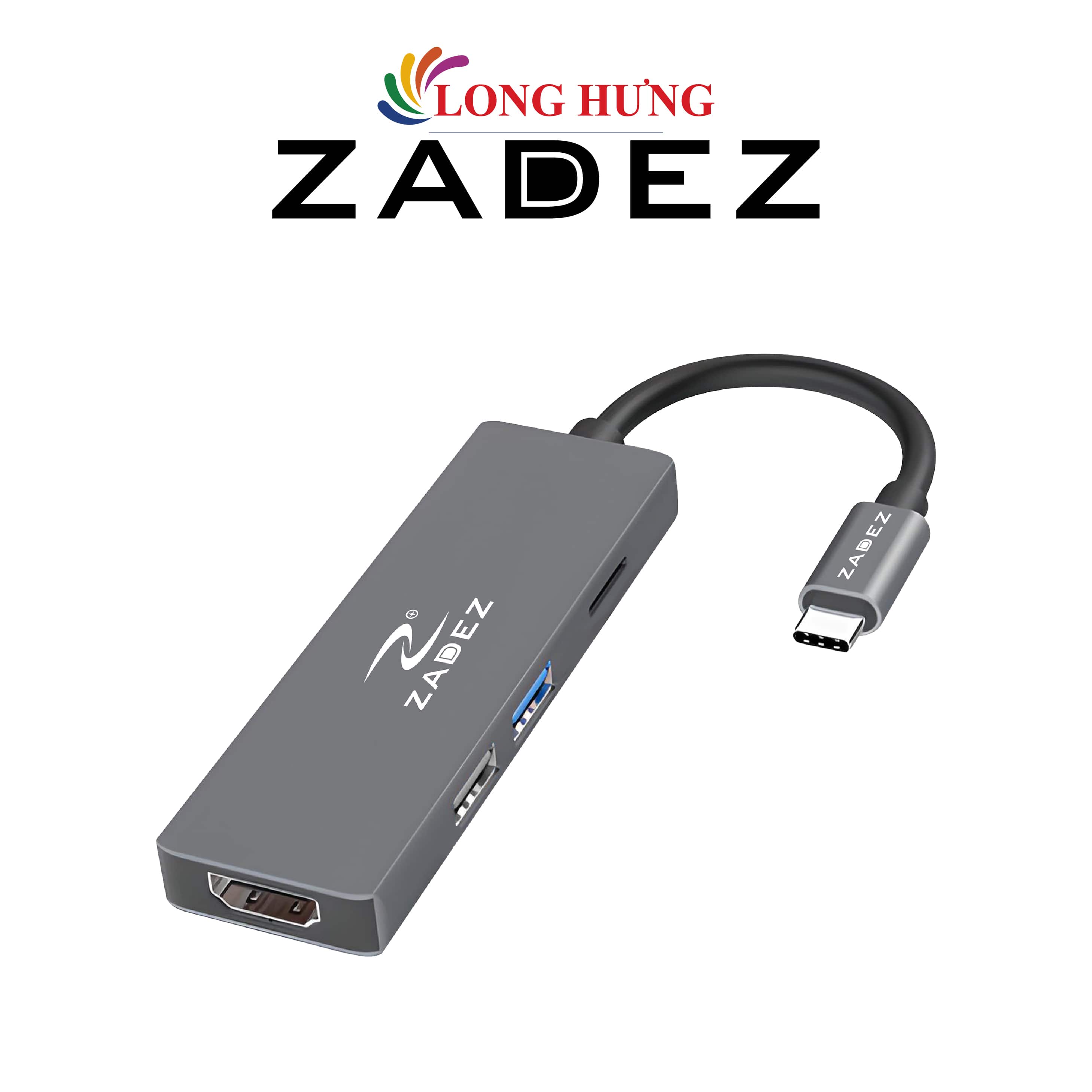 Cổng chuyển đổi 4-in-1 Zadez USB-C Power Hub ZAH-514 - Hàng chính hãng