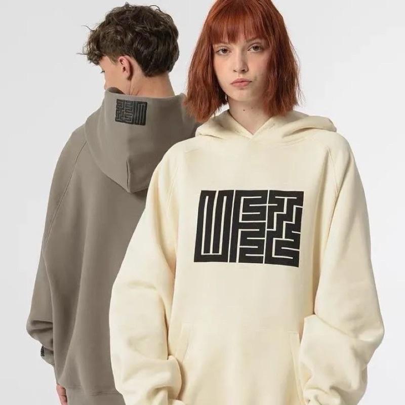 Áo hoodie nữ màu nâu xám dài tay phom rộng có mũ chất nỉ unisex phong cách Ulzzang Hàn Quốc