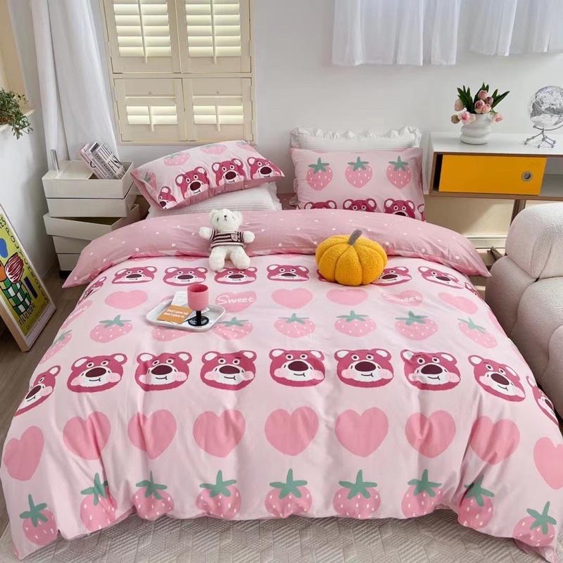 Set Cotton Living Hàng Nhập Khẩu 100% cotton Gấu Đỏ Đáng Yêu