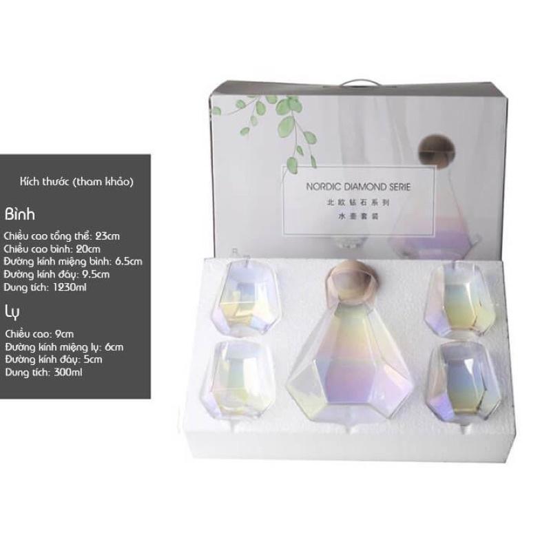 Bộ Bình Nước Thủy Tinh Chịu Nhiệt Cao Cấp