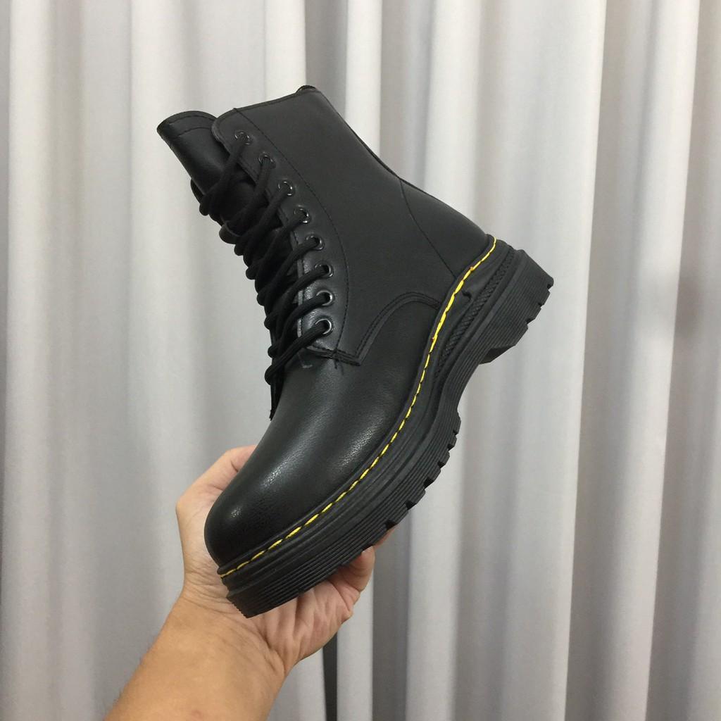 Giày cao cổ -Bốt cổ cao dr martens phiên bản 2021 INF - 1 (2 bản đen đế đen và đen đế kem)