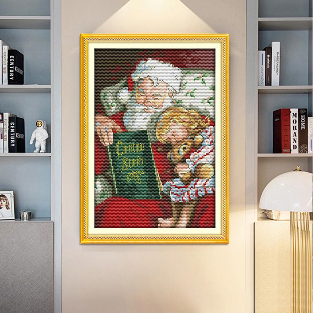 Stamped Cross Stitch Kit Pattern Embroidery Needlework 11CT - Santa Claus