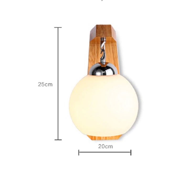 Đèn gắn tường đế gỗ trang trí không gian phòng khách, phòng ngủ C6602