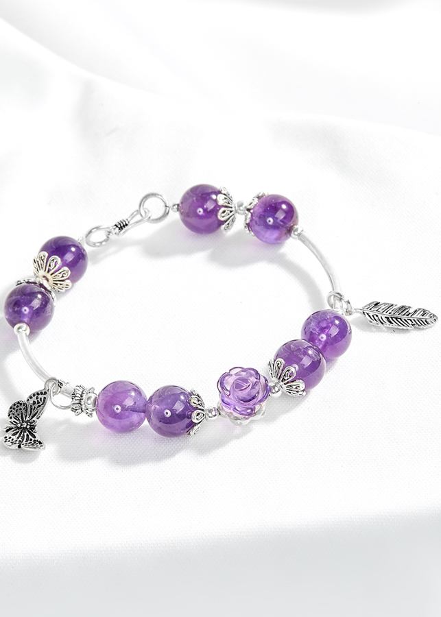 Vòng tay đá thiên nhiên phối hoa mẫu đơn Ngọc Quý Gemstone