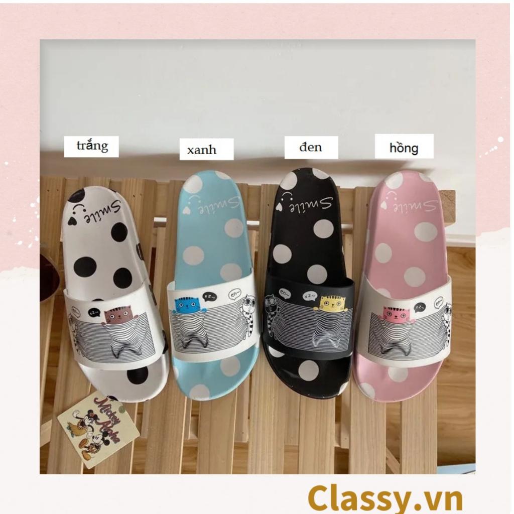 XẢ KHO Dép quai ngang nam nữ Classy họa tiết chấm bi đáng yêu, siêu êm, siêu bền G1120