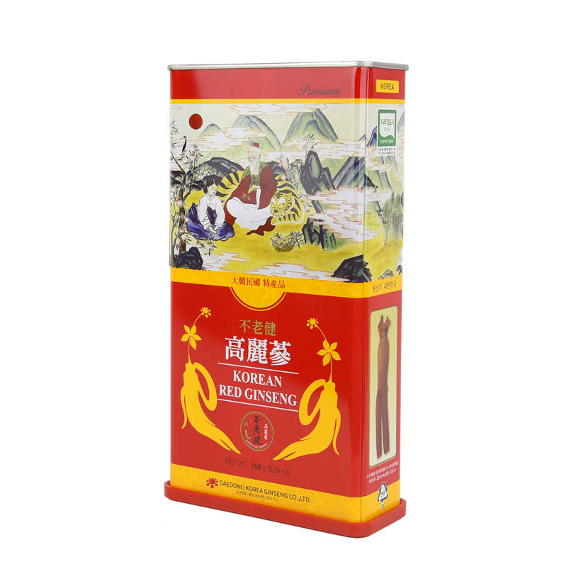 Hộp 150 Grams Hồng sâm 6 năm nguyên củ khô Daedong Korea (6 đến 10 củ)