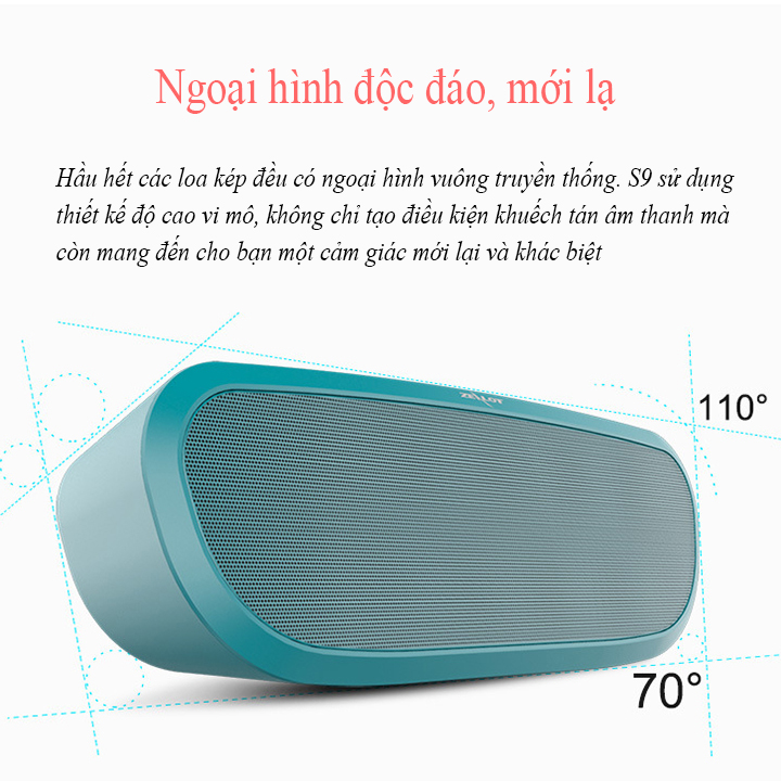 Loa bluetooth Zealot ngoài trời âm thanh siêu trầm S9 hàng chính hãng tương thích điện thoại di động máy tính laptop