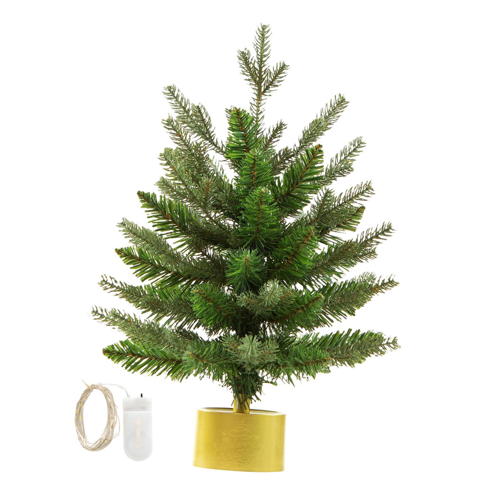 Mini Christmas Tree with Lights Centerpiece Flocked Christmas Tree for Desk Table Top