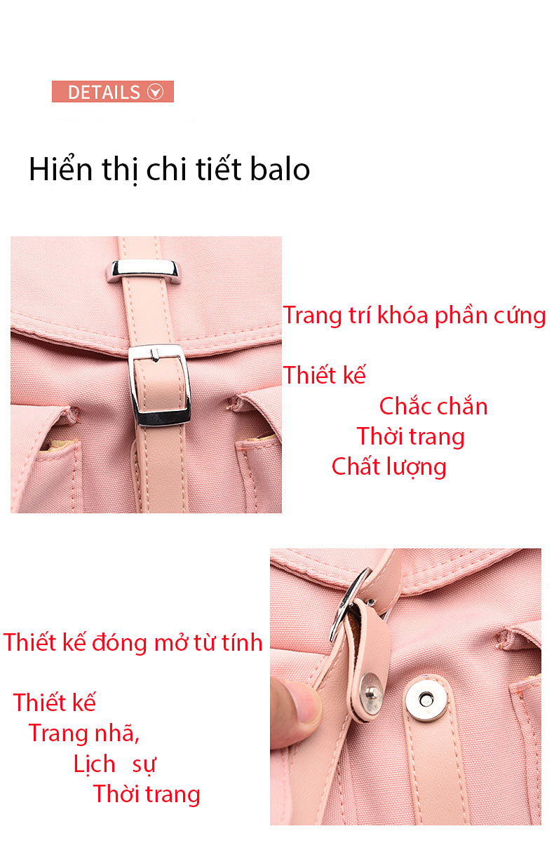 Balo thời trang nữ cao cấp J.QMEI 001A túi đựng laptop, túi đựng macbook chống sốc  14 inch - hàng chính hãng