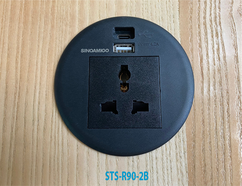 Hộp ổ điện âm bàn sinoamigo STS-R90-2B, STS-R90-2W cao cấp hàng chính hãng