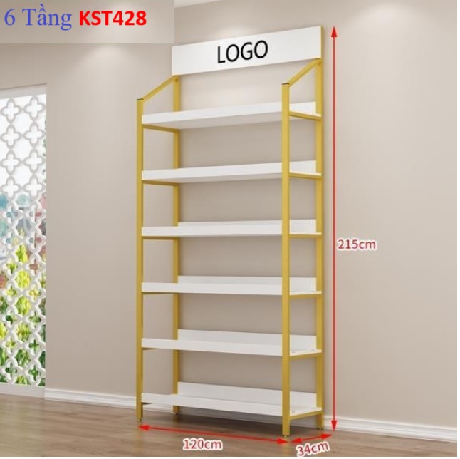 Kệ trưng bày sản phẩm, hàng hóa , kệ trang trí khung sắt mặt gỗ KST428 - NỘI THẤT LẮP RÁP VIENDONGADV