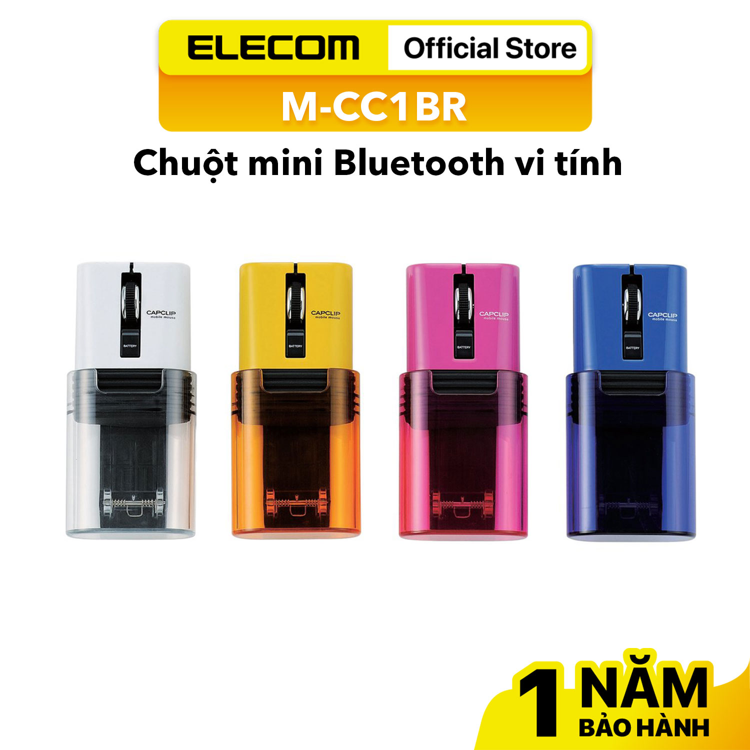 Chuột không dây mini Bluetooth ELECOM M-CC1BR - Hàng chính hãng