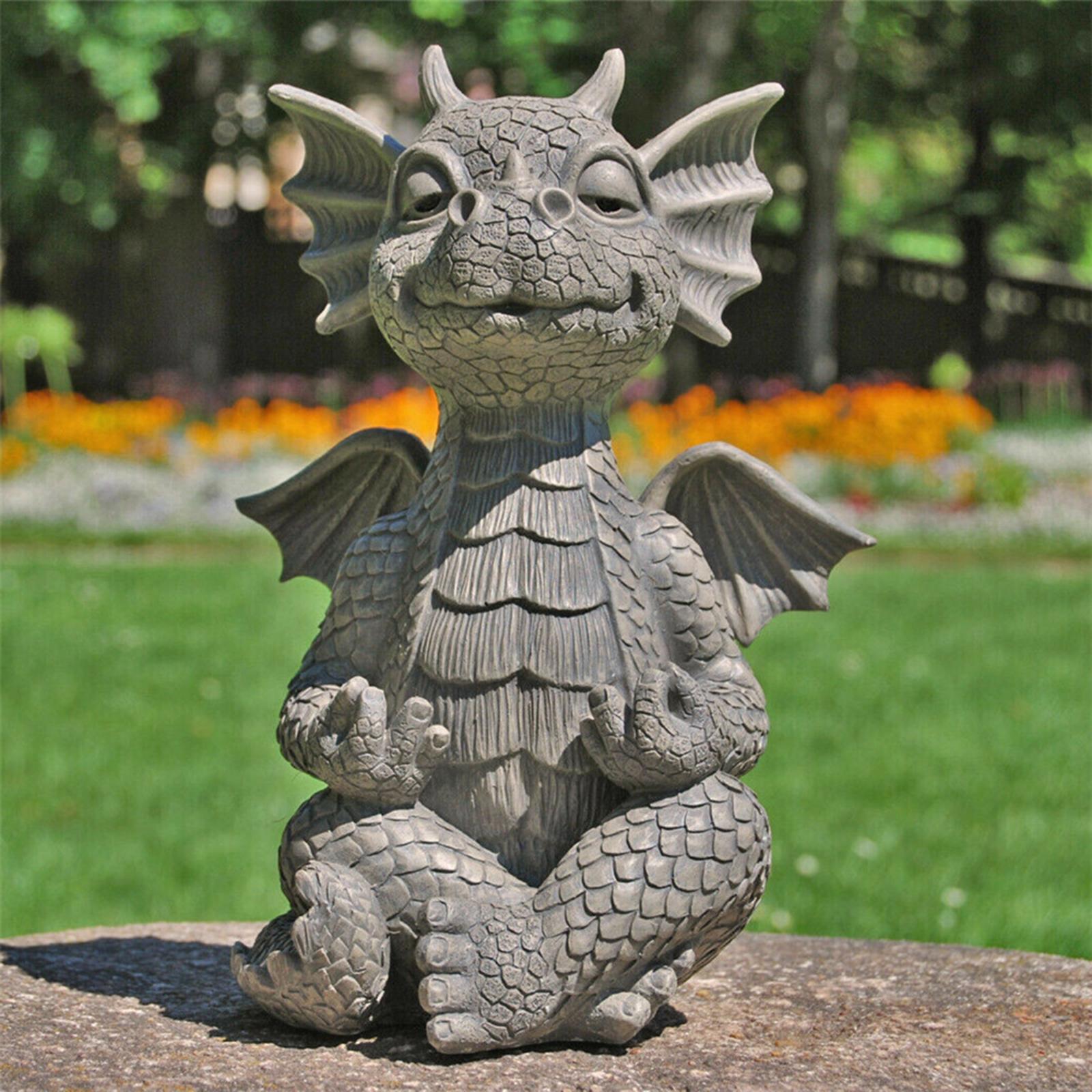 2x Dragon Statue Figurine Ornament Sculpture for Decoration