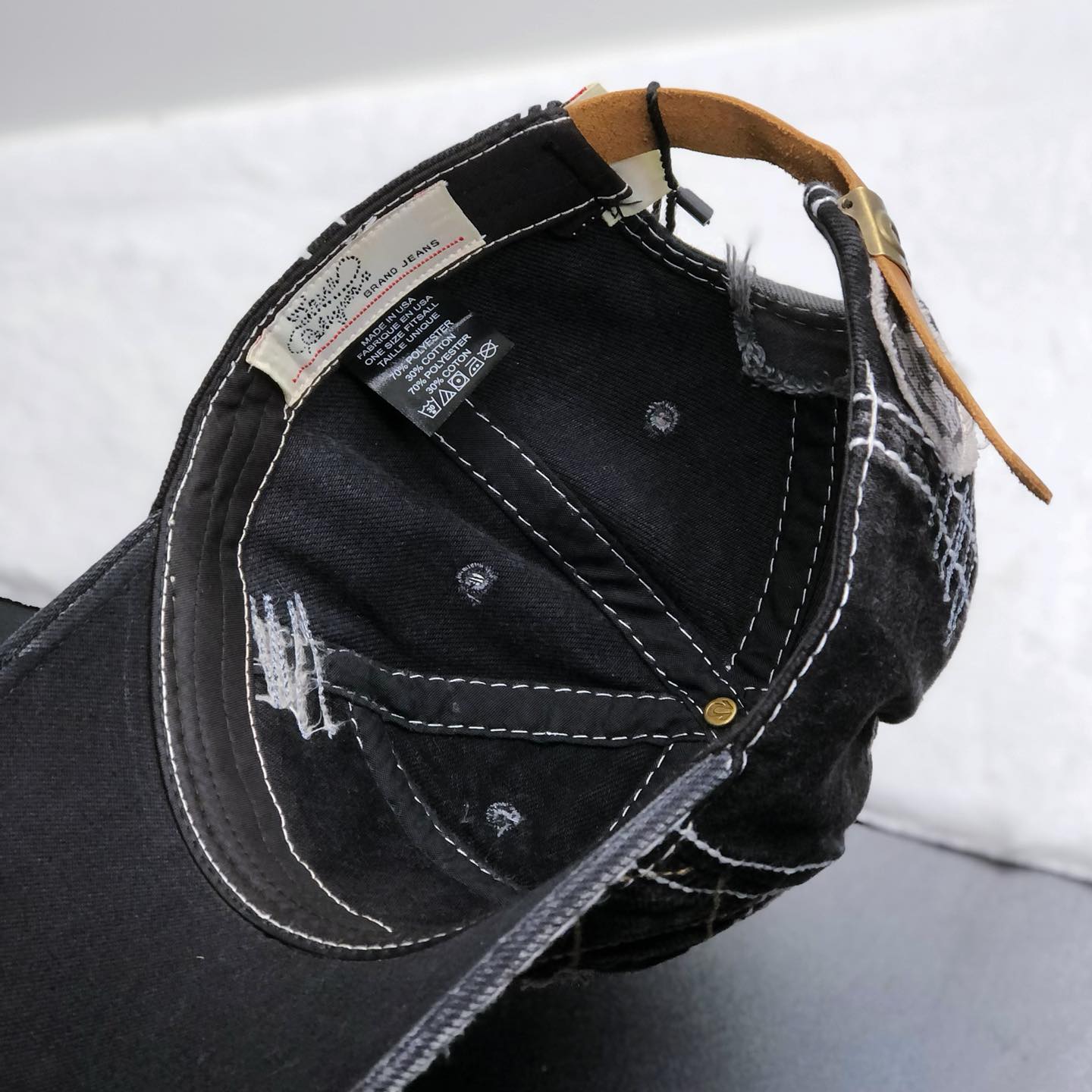 Nón nam, mũ lưỡi trai Ông Địa U rách phối vải jeans form đẹp thời trang đường phố