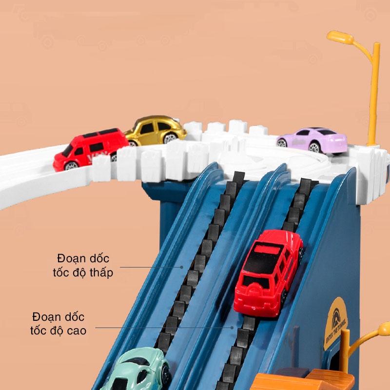 Đồ chơi Garage đỗ xe ÔTÔ lắp ráp đường cao tốc thành phố cao cấp có âm thanh và đèn, đồ chơi giáo dục