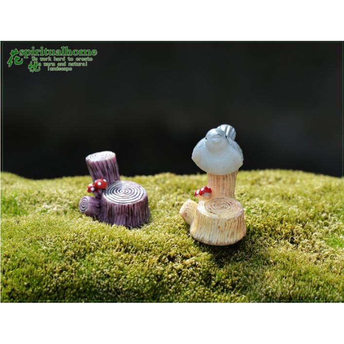 Combo 02 mô hình gốc cây với nấm đỏ trang trí tiểu cảnh, dựng cảnh chụp studio, DIY