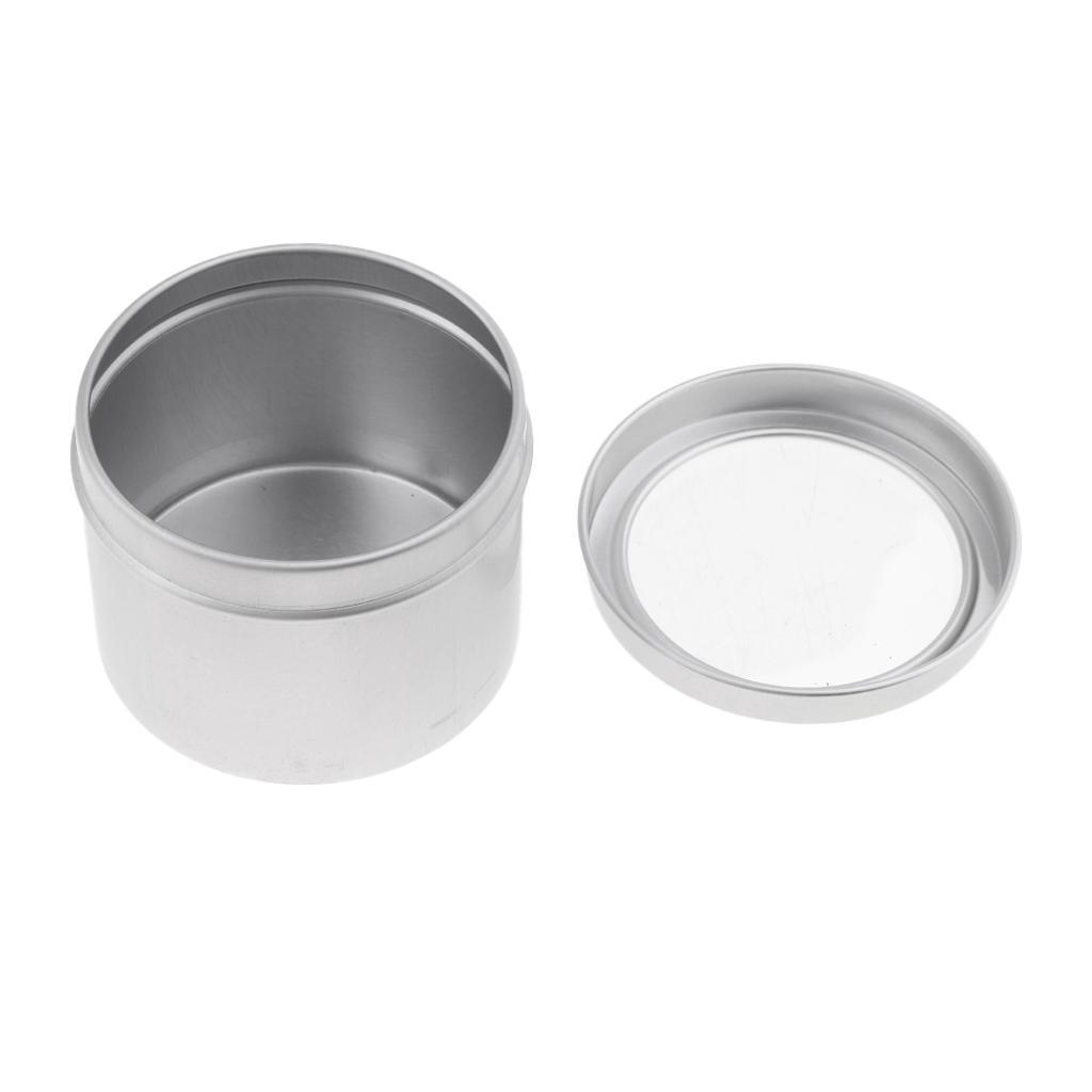 11Pc 100/60ml Empty Aluminium Cosmetic Pot Jar Tin Container with Screw Lids