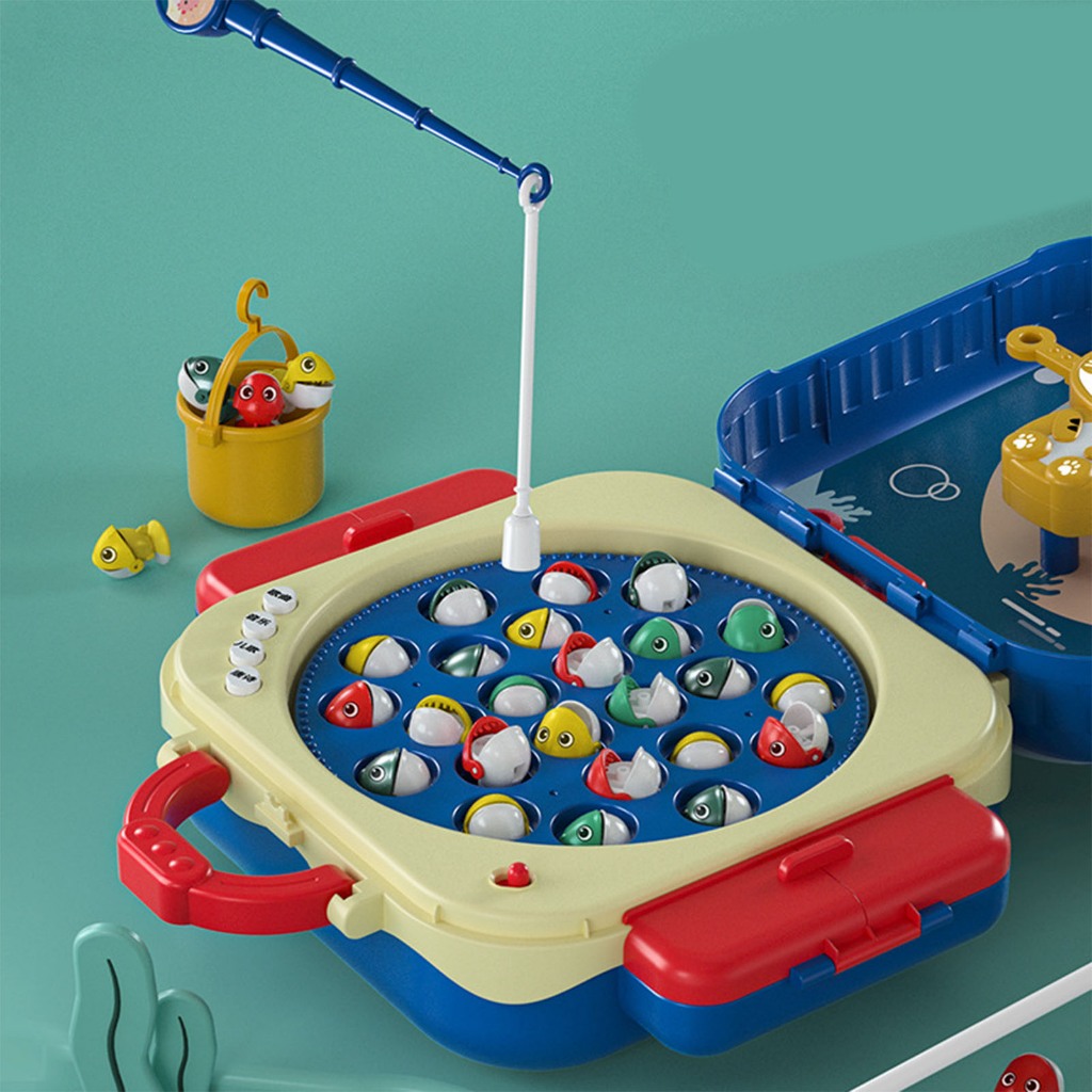 Bộ Đồ Chơi Vali Câu Cá Kèm Nhạc Giúp Bé Phát Triển Tư Duy, Đồ Chơi Câu Cá Bằng Điện-Màu Hồng