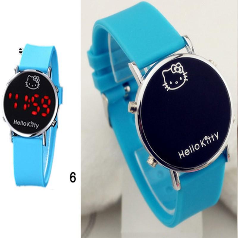 Đồng Hồ Điện Tử Hello Kitty Dễ Thương Có Đèn LED