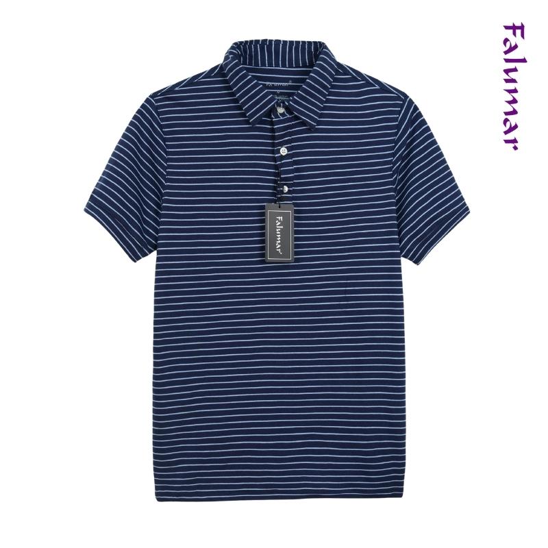 Áo polo nam Falumar cổ bẻ kẻ ngang chất vải cotton cao cấp mềm mại thoáng mát