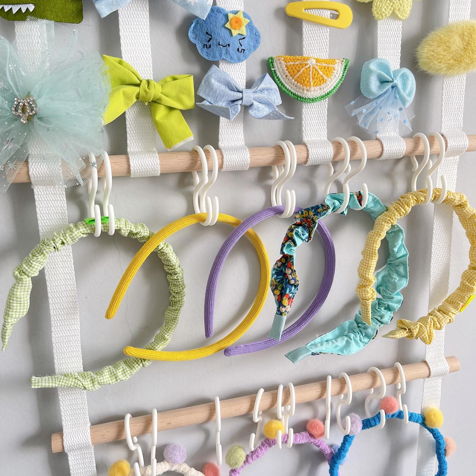 Children Hair Bow Holder Storage Display Hair Clip Pendant Decoration Toy Barrettes Wall Mount Hairbands Organizer Hanger Rack for Kids Room
