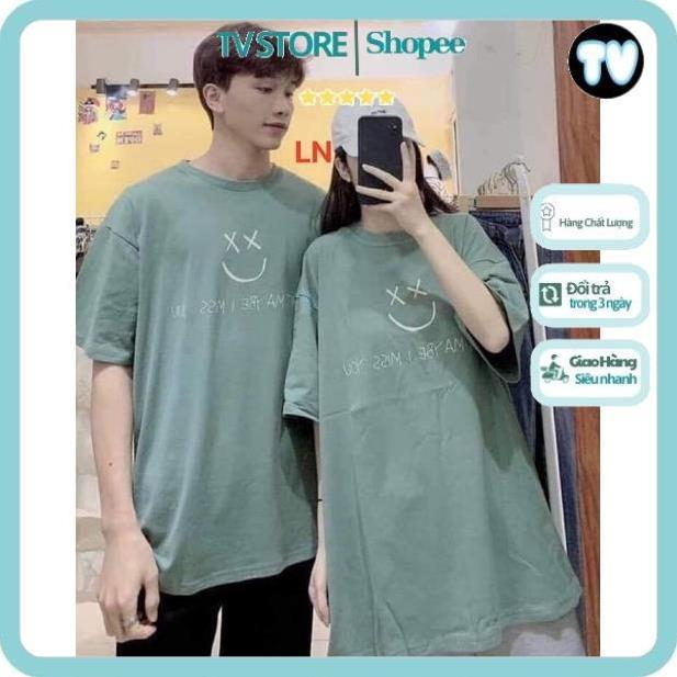 Áo thun nữ TVSTORE Áo phông mặt cười mắt X DA6 cotton mát form rộng unisex nhiều màu